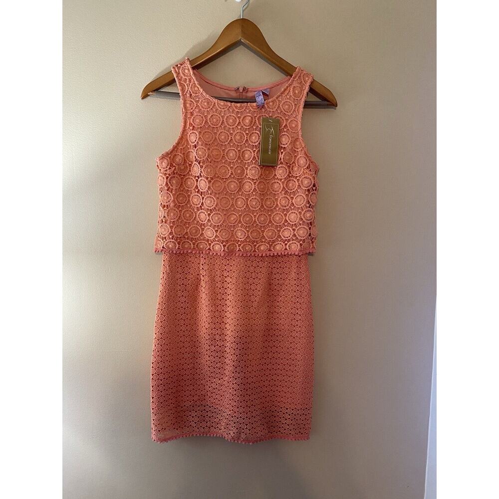 Francesca’s Alya Dress Coral Crochet Size Small NEW WITH TAGS